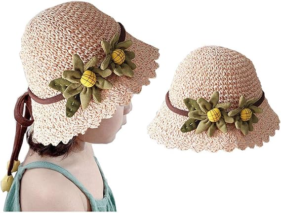 Amazon Co Jp 麦わら帽子 帽子 キッズ ベビー Uvカット 熱中症対策 日差し対策 日よけ帽子 折りたたみ可 通気性よく 子供用帽子 かわいい おしゃれ 花 ハット 海 お出かけ 通園 通学用 キャップ 女の子 子供用 約52cm 夏 ピンク 服 ファッション小物