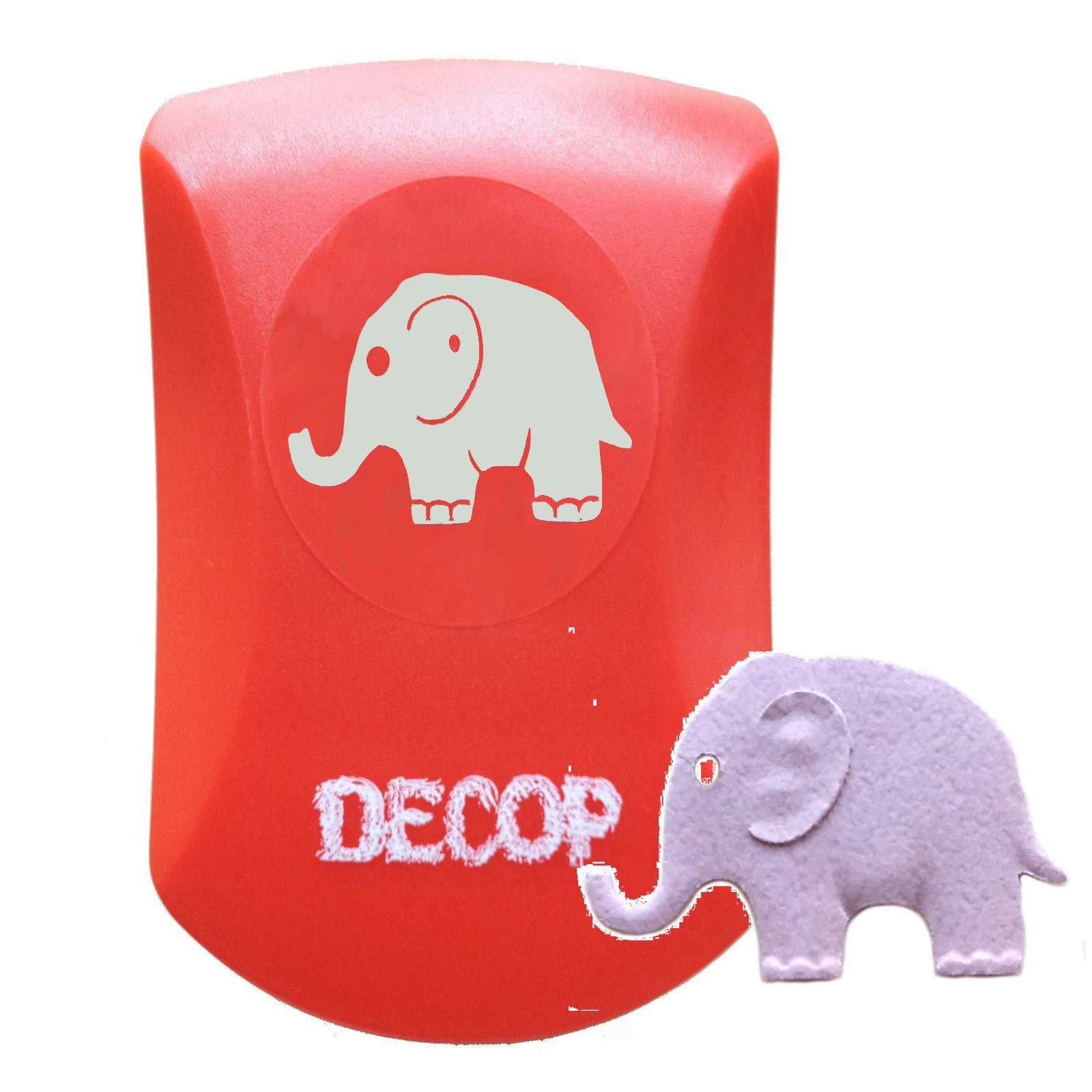 Paper Intelligence Embossed Craft Punch 32mm (1.25inch) Elephant - Red - Whimsical
