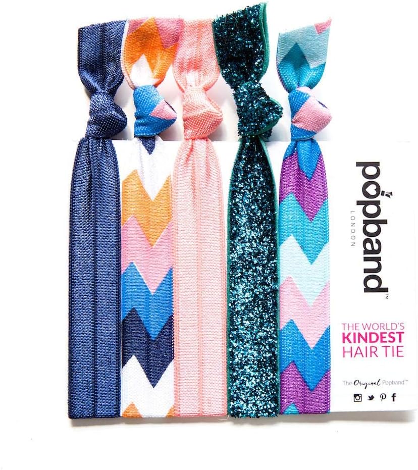 Popbands Hair Bands, Crease Free Hair Ties, Allegra (Pack of 5)