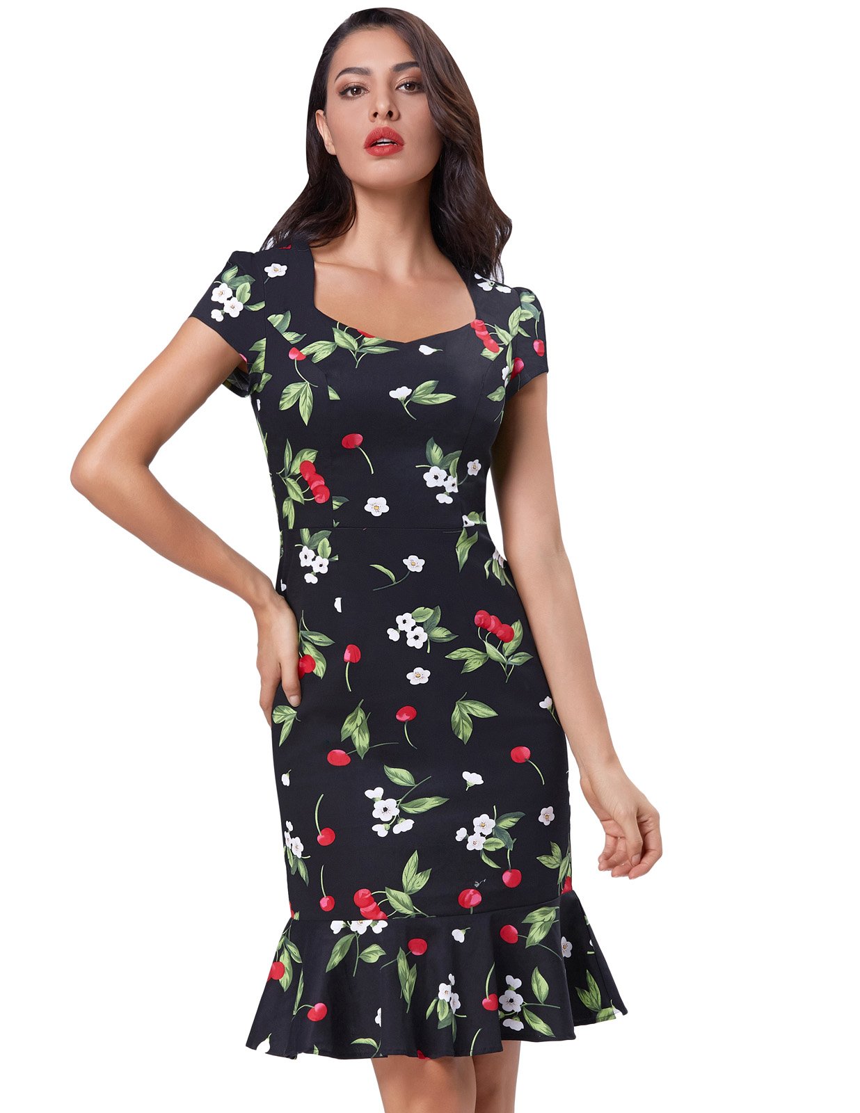 Womens 1950s Retro Knee Length Floral Bodycon Formal Dresses | Desertcart  Aruba