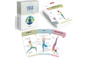merka Yoga Cards, 50 Flash Cards Deck with Poses for Class Sequencing & Practice, Sanskrit and Cues for Beginners, Teachers, Women Workout Fitness