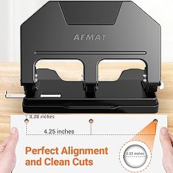 AFMAT 3 Hole Punch Heavy Duty, 40-Sheet 3 Hole