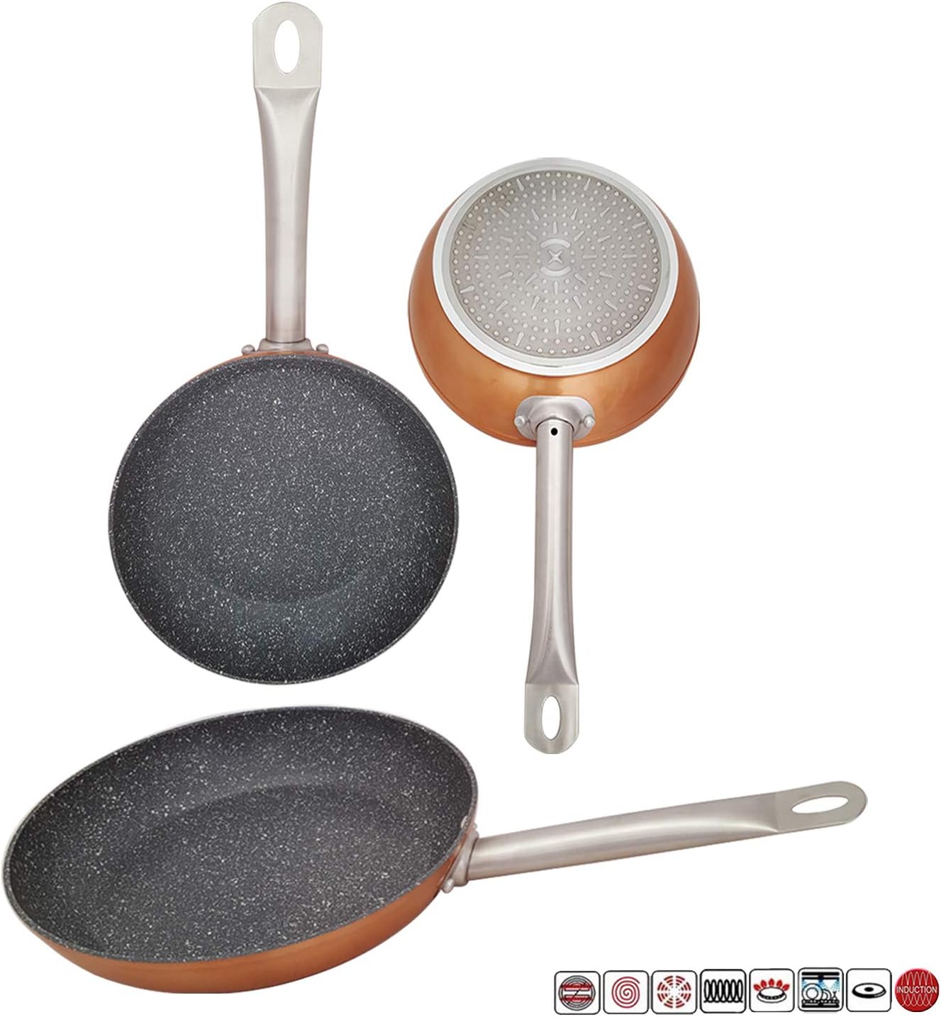 3 Pcs Induction Hob Non Stick Marble 