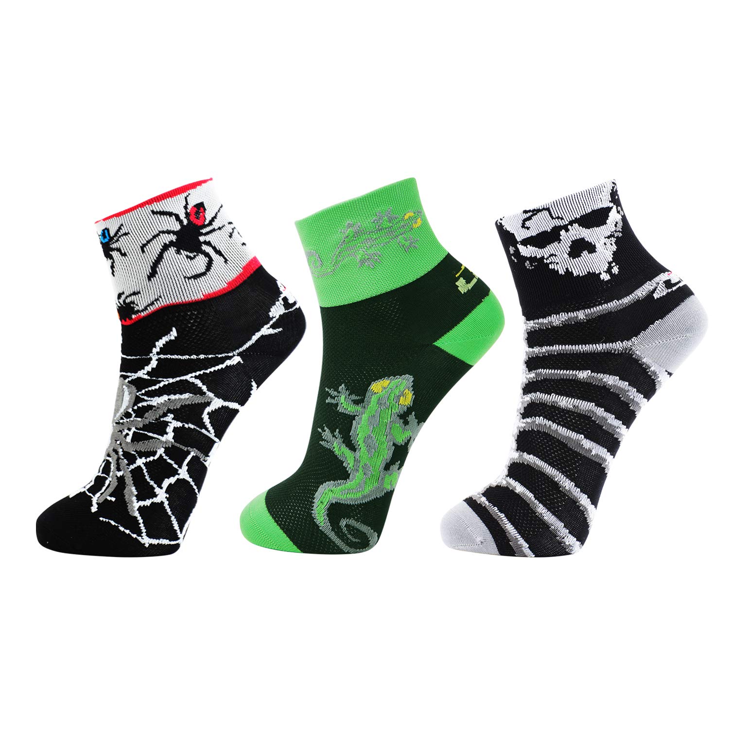 Download LIN 3 Pack Men's Cycling Socks Cool Ankle Bike Socks Crazy ...