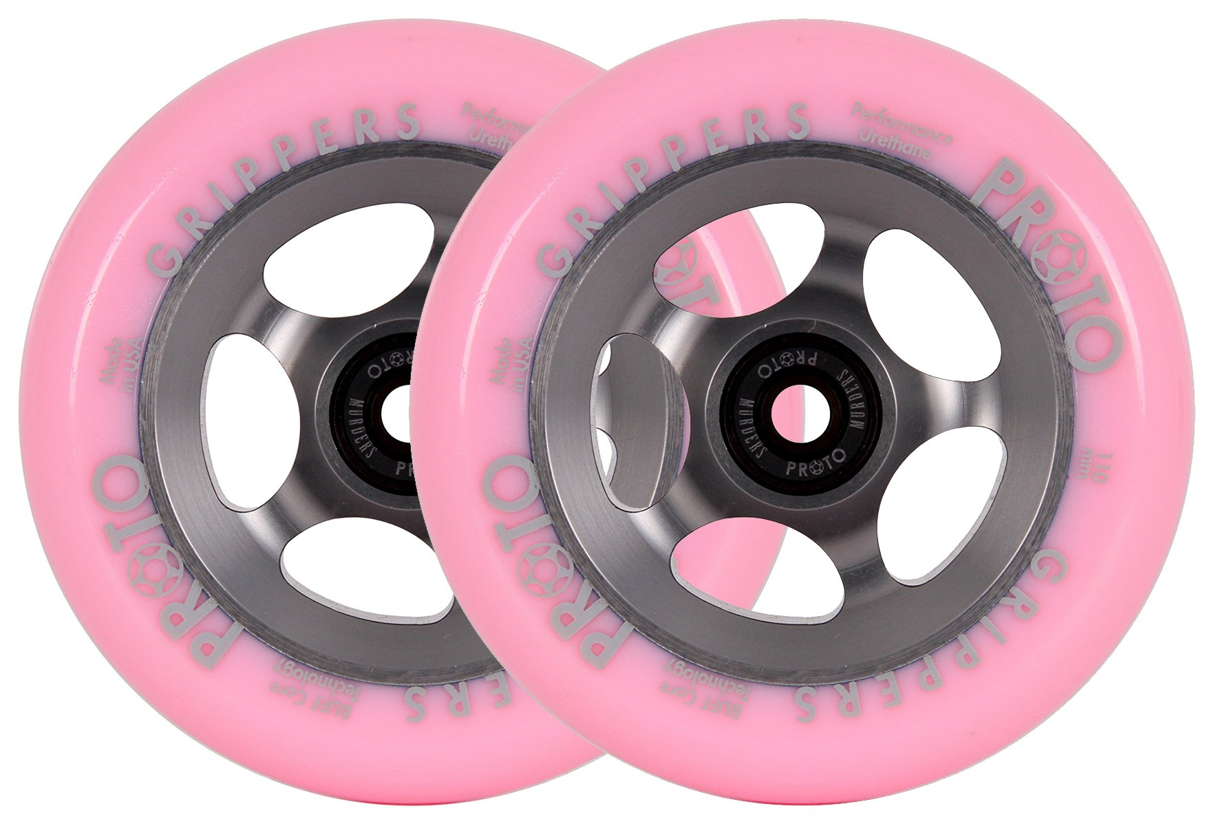 Proto Gripper Faded Pro 110mm Scooter Wheels - Grey/Pink