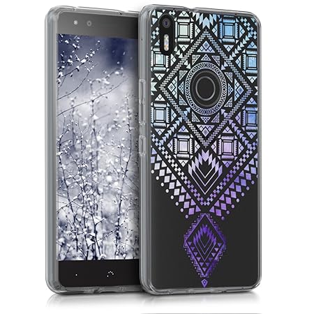 kwmobile bq Aquaris X5 Plus Hülle - Handyhülle für bq Aquaris X5 Plus - Handy Case in Blau Violett Transparent