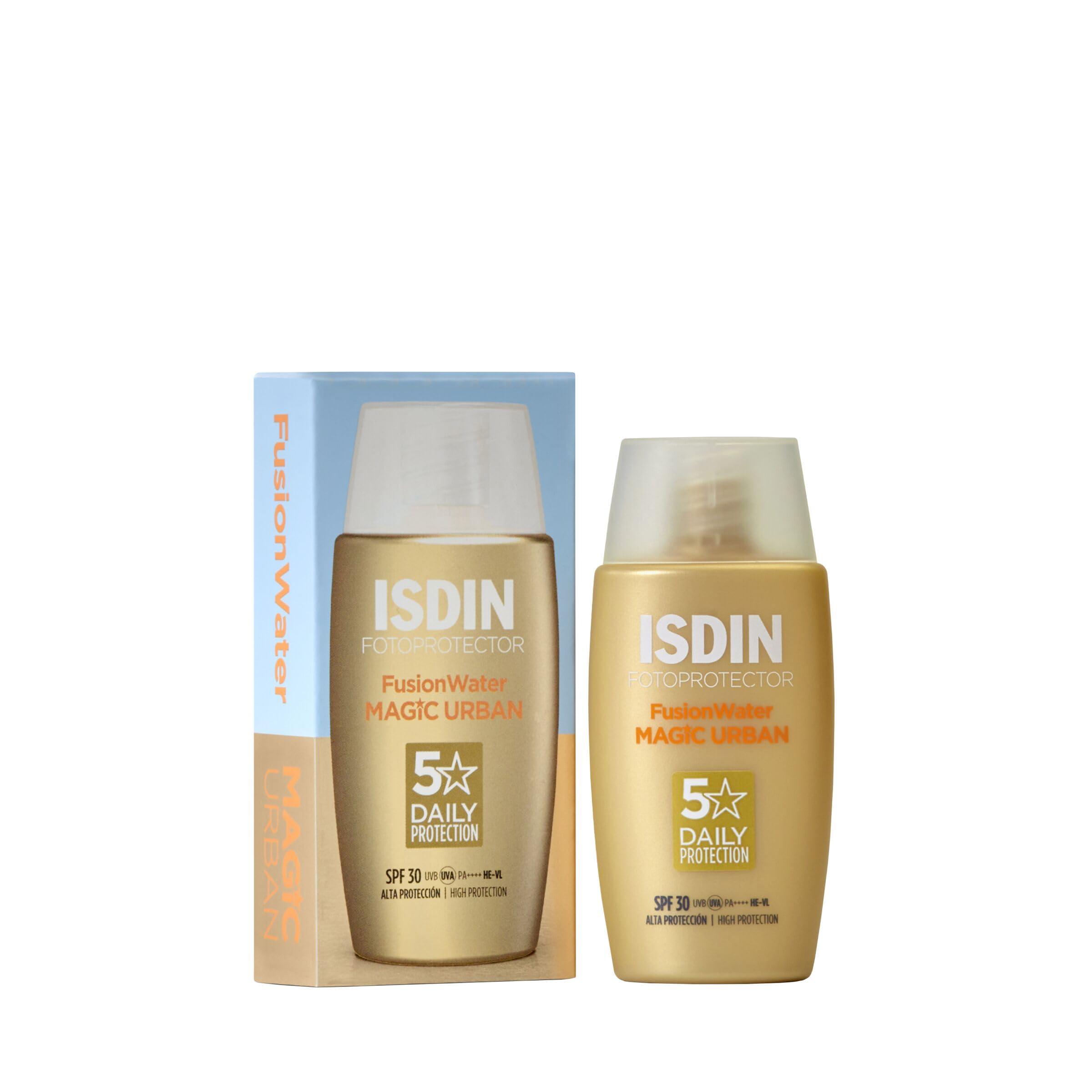 ISDIN Fotoprotector Fusion Water Urban SPF 30 (50ml) | Urban protection | Anti-pollution | protection against UV, UVA and blue light