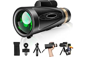 Monocular Telescope 80X100 HD High Power with Smartphone Adapter Tripod Larger Vision Monoculars for Adults with BAK4 Prism &