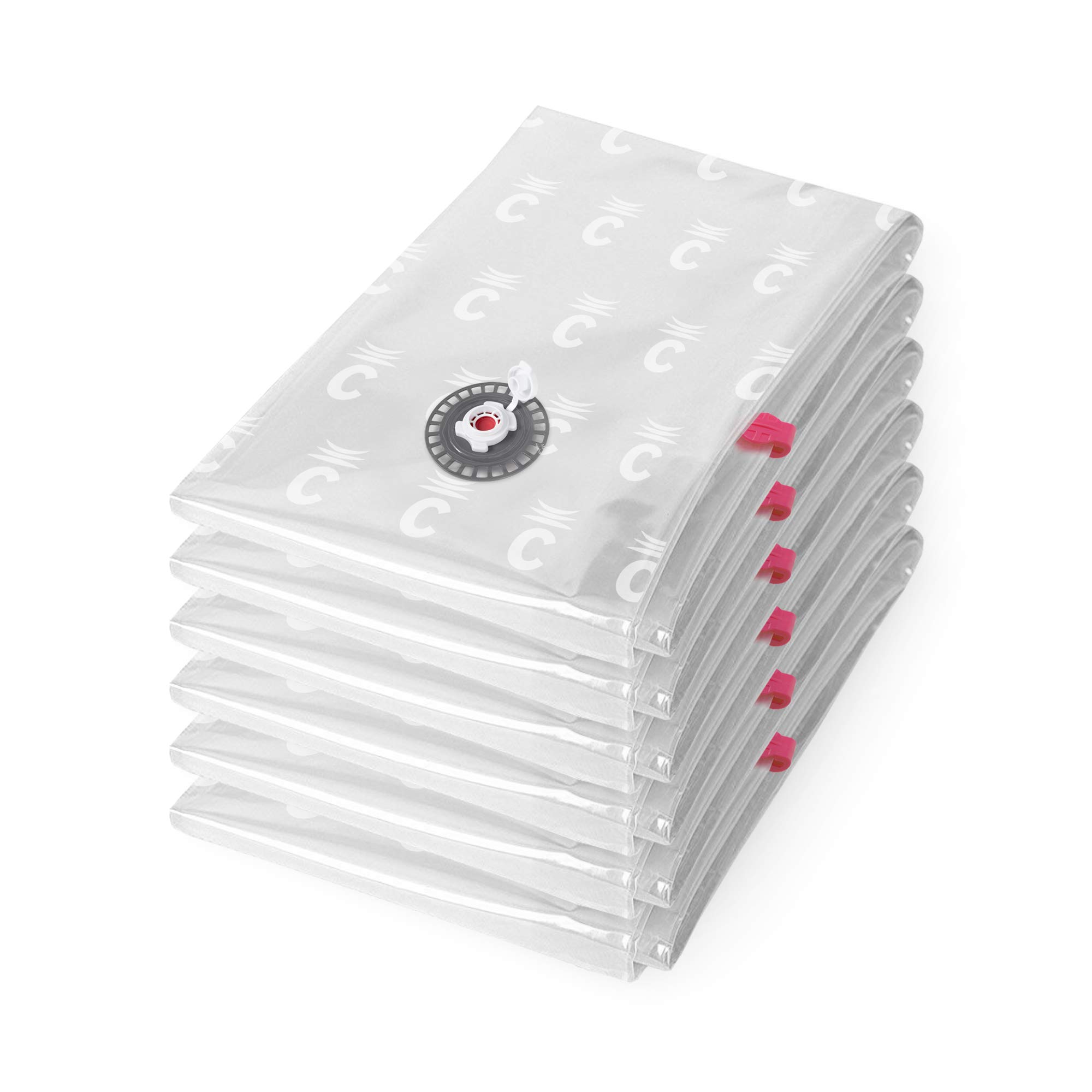 Compactor Aspispace Vacuum Compression Bags XL - 6 Pack, 80X130 cm, Transparent, Reusable Storage Solution