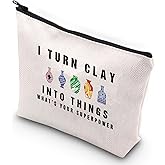 G2TUP Artist Pottery Cosmetic Makeup Bag Ceramic Artist Gifts I Turn Clay Into Things Pottery Zipper Pouch Bag Pottery Merchandsie (Turn Clay MG)