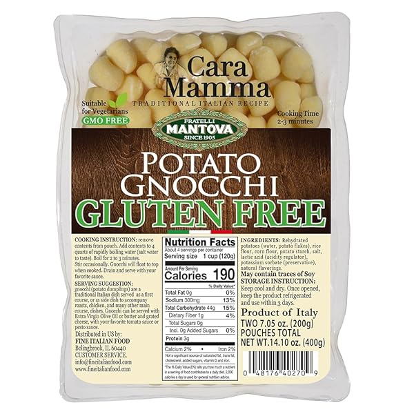 MANTOVA GLUTEN-FREE POTATO GNOCCHI, 14.10OZ, PRODUCT OF ITALY...