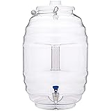 CHAMPS 5 Gallon Jug with Lid and Spout - Aguas Frescas Vitrolero Plastic Water Container - 5 Gallon Drink Dispenser - Large B