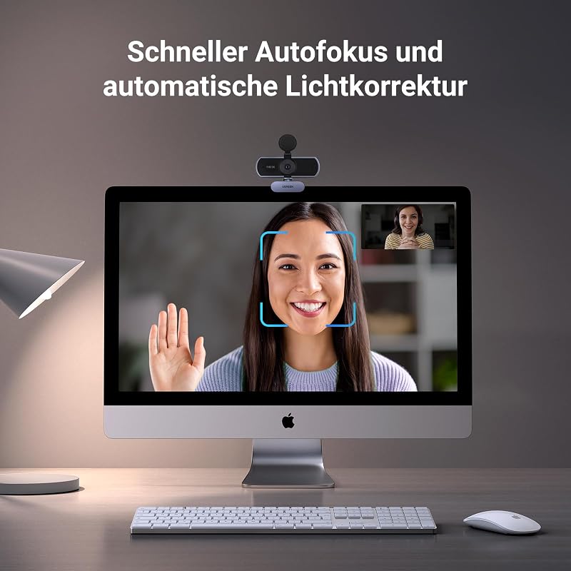 FineCam Lite 2K, Autofokus, Zwei Mikrofone, mit Objektivdeckel