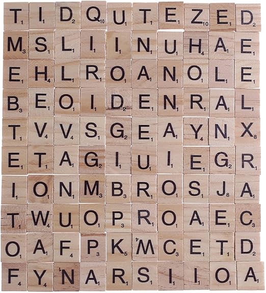 100pcs Natural Wooden Alphabet Scrabble Toys Square Letter Game Crafts Decor Amazon Co Uk Toys Games