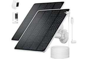 MYTIONS Ring Camera Solar Panel Charger, Compatible with Stick Up Camera, Stick Up Cam Pro, Spotlight Camera Plus/Pro, 5W5V, Weatherproof, 3M/9.8FT Cable (2Pack)