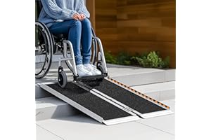 KOLOTOOL Portable Wheelchair Ramp 3FT, Non-Skid Aluminum Ramps for Wheelchairs for Home Steps, 800 LBS Capacity Handicap Ramp for Doorway, Threshold,Front Porch, Entry, Stairs 36" Lx 29.2" Wx2H