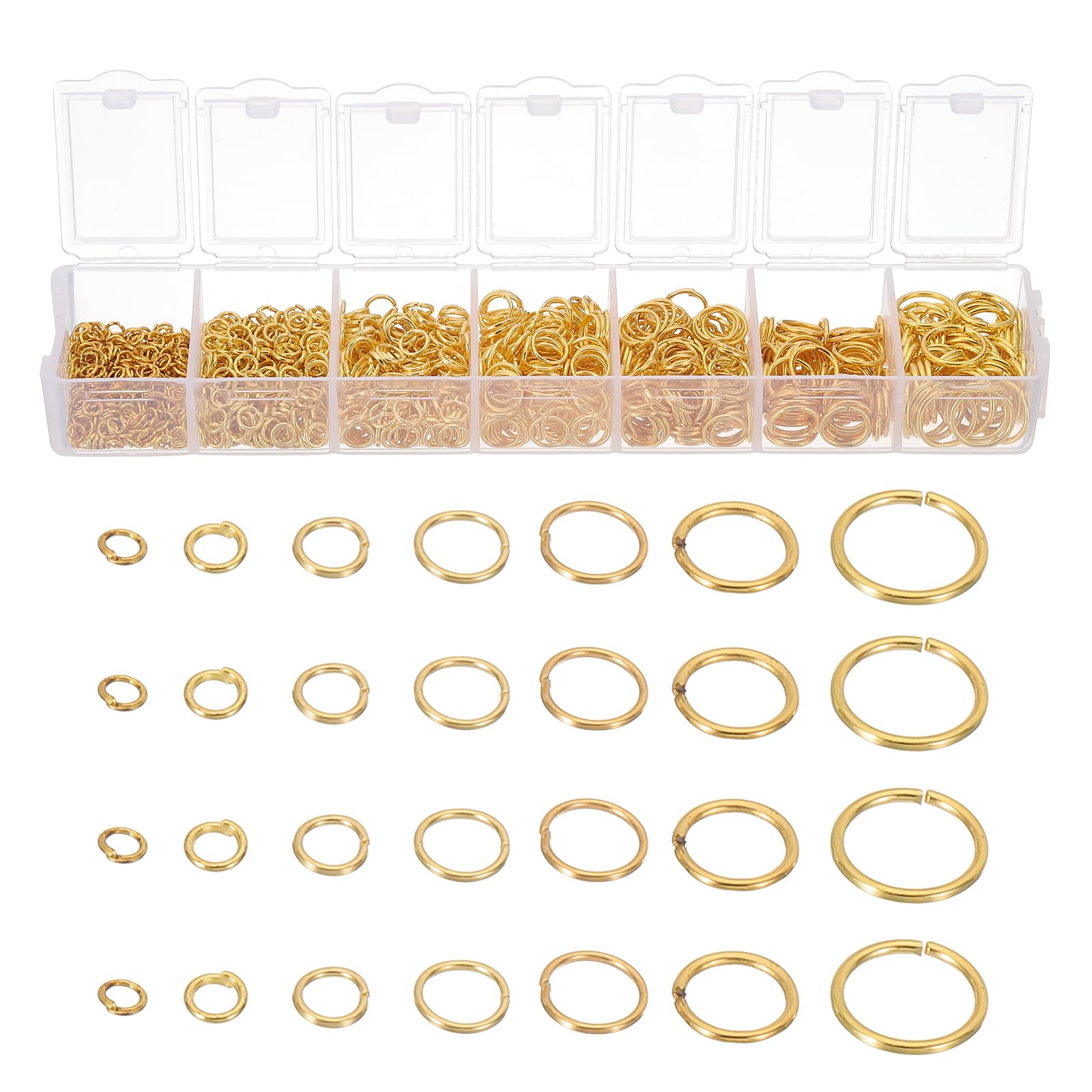 PATIKIL Jewelry Making Accessories Set, 4-10mm Open Jump Rings for Bracelet Necklace Making Findings Jewelry DIY, Gold Tone