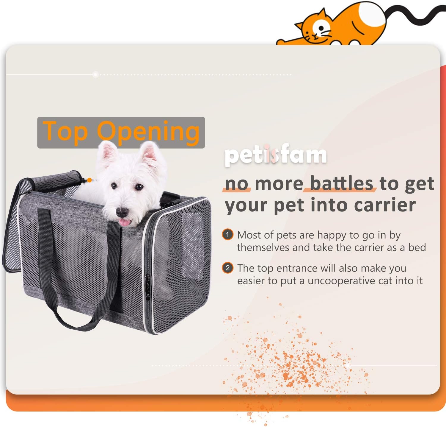 petisfam Top Load Pet Carrier for Large and Medium Cats : Pet Supplies