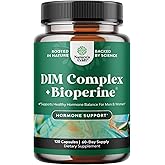 Extra Strength DIM Supplement for Men & Women - DIM + Bioperine Complex for Hormone Balance - Diindolylmethane with Calcium D-Glucarate & Broccoli Florets for Radiant Skin & Mood Support - 120 Count