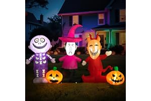 TQTYOY 5 Ft Halloween Inflatable Yard Decoration, Outdoor Blow Up Yard Fun Decor, Built-in LED Lights for Outdoor Halloween Lawn Decor