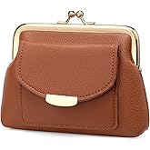 SENDEFN Kiss Lock Coin Purse Pouch for Women Small Change Pocket Wallet With 2 Credit Card Slot