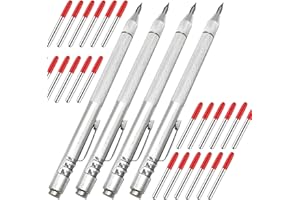 NEPAK 4 Pack Metal Scribe Tool,Tungsten Carbide Scriber Pen with Magnet, for Machinist,Engraving,Welding(with 24 Marking Tips)