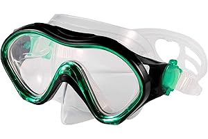 Fpxnb Kids Swim Mask, Swimming Goggles with Nose Cover, Snorkel Mask Diving Mask for Scuba Snorkeling, Anti-Fog Lens Waterproof Socket 180° View Angle Face Mask for Youth Children Junior Teens