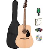 Fender Dreadnought Acoustic Guitar - Natural Bundle with Gig Bag, Tuner, Strings, Picks, and Austin Bazaar Instructional DVD