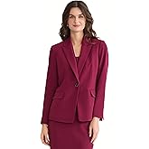 Kasper Womens Stretch One-Button Peak Lapel Blazer
