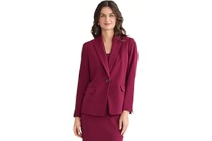 Kasper Womens Stretch One-Button Peak Lapel BlazerBlazer