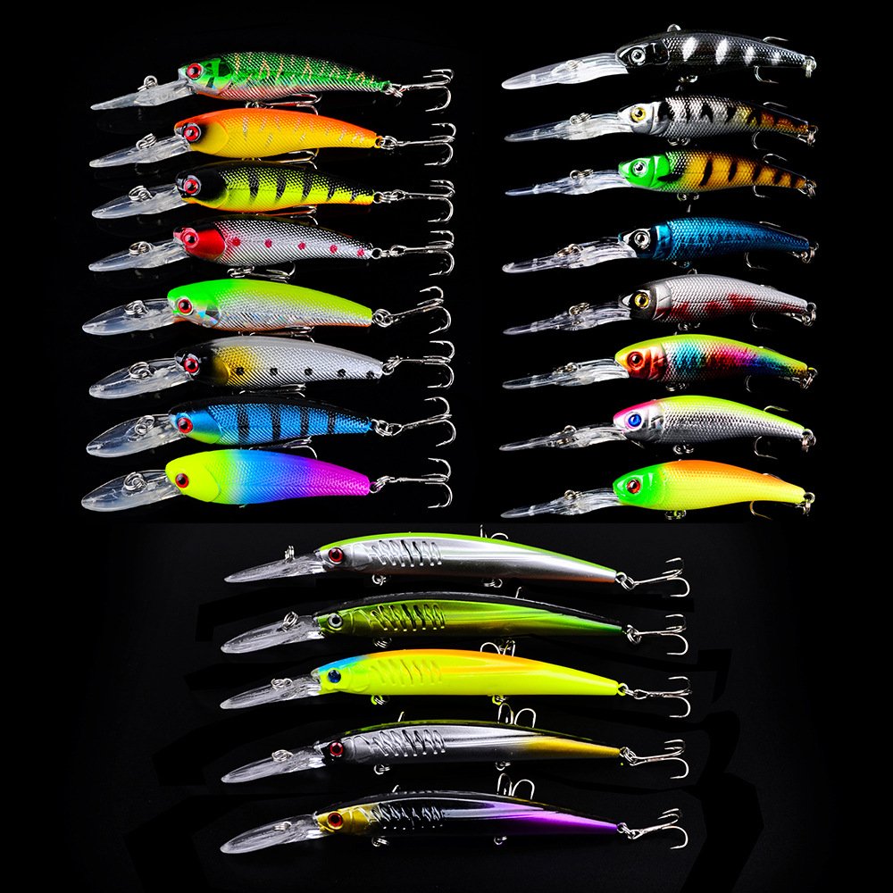CHSEEO Fishing Lure Kits 21PCS Fishing Lure Set Fishing Baits Kit With Tackle Box Including Wobblers Swimbaits Crankbaits Spinnerbaits Artificial Lures for Freshwater Saltwater Fishing