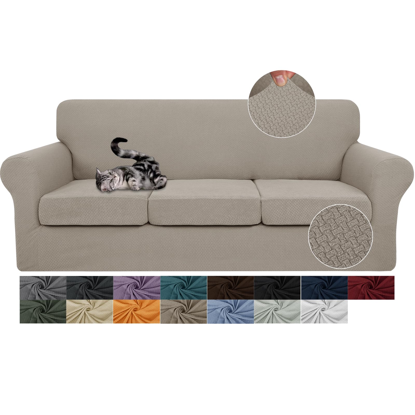 JIVINER 4 Pieces Oversized Sofa Slipcovers Stretch