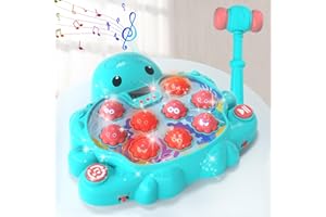 KukuFun Toys for 2 3 4 5 Year Old Boy,Toddler Toys Age 2-4, Whack A Mole Flog Octopus Game Toys with Light Sound for Kids Boys Girls, Baby Toy for Early Learning, Birthday for Toddler