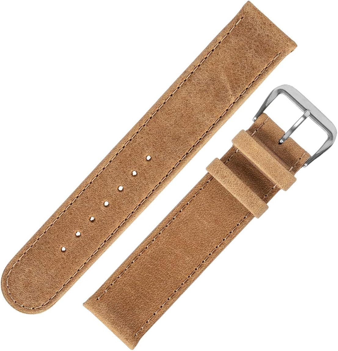 DiModell Natural AntiAllergic Leather Watch Strap in Honey (22mm