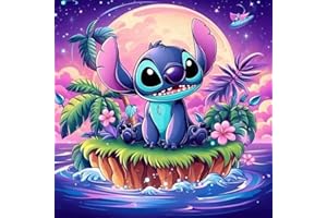 Fountor Stitch Diamond Art Painting Kits for Adults Beginners - 5D Full Drill Round Diamond Art Kits Diamond Dots Paintings for Adults Cartoon Gem Art Crafts Home Decor 12x12 Inch