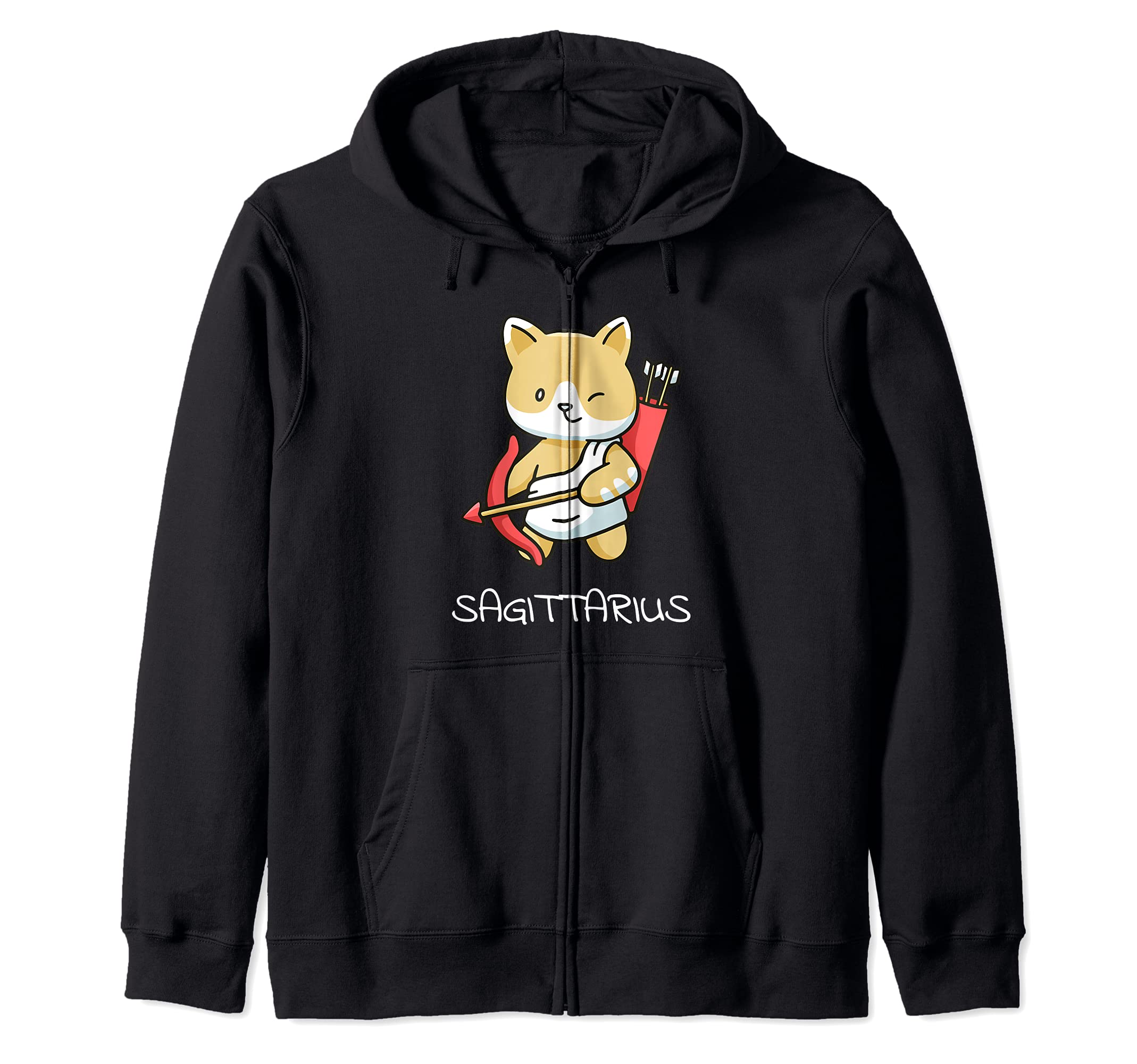 Sagittarius Cat Zodiac Signs Kawaii Astrology Cats Horoscope Zip Hoodie