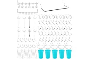 FRIMOONY Pegboard Hooks, with Plastic Holders, Peg Locks, for Organizing Various Tools, 111 PCS, 30 of Which are Locks