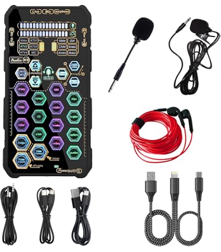 Amazon.com: VINTORKY Live Sound Card Voice Changer Mixer External