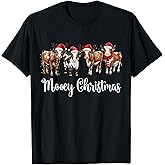 Mooey Christmas Cowgirl Xmas Funny Western Christmas Cow T-Shirt