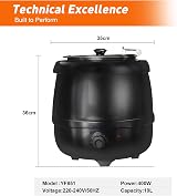 HAKKA 10L Commercial Soup Warmer Electric Kettle Stainless Steel Food view 5