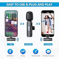 RICCHI Wireless Mini Microphone for iPhone iPad, 2