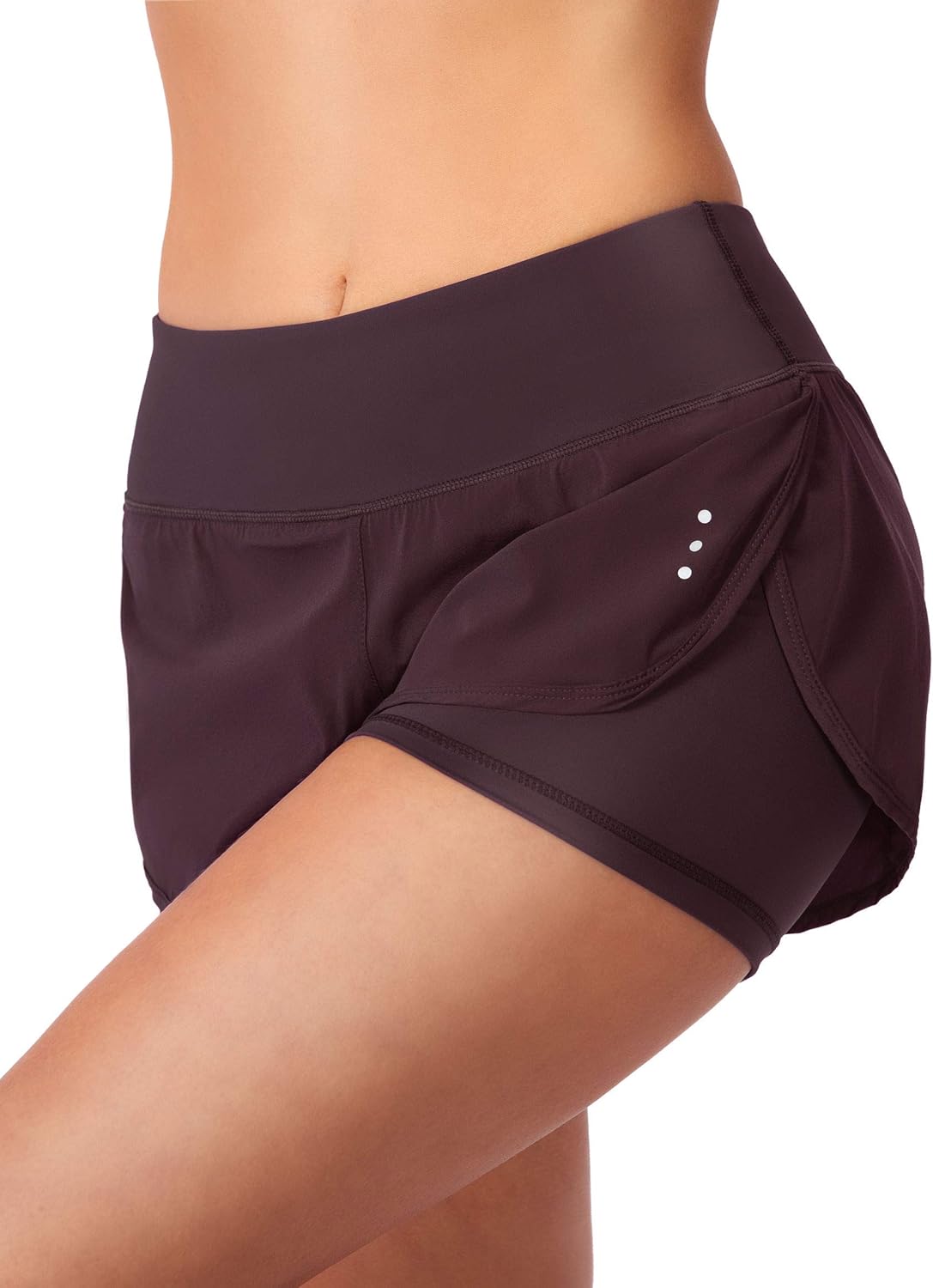 Women’s 2 in 1 Running Shorts Workout Athletic Gym Yoga Shorts for Women with Phone Pockets: Clothing