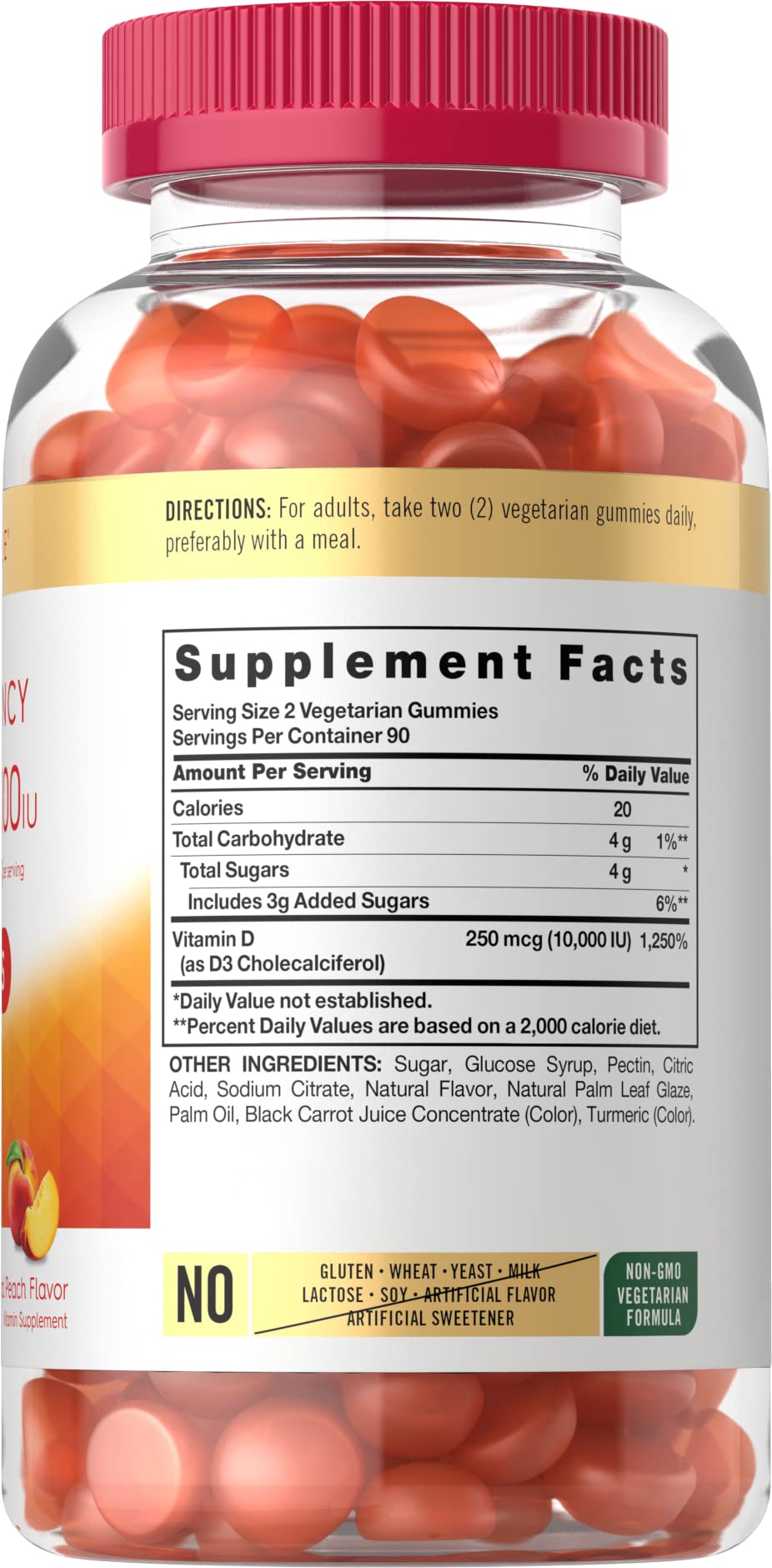 Carlyle Vitamin D3 Gummies 10,000 iu 180 Count Vegetarian, Non