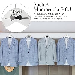 Beeveer 10 Pack Groomsman Personalized Hangers with