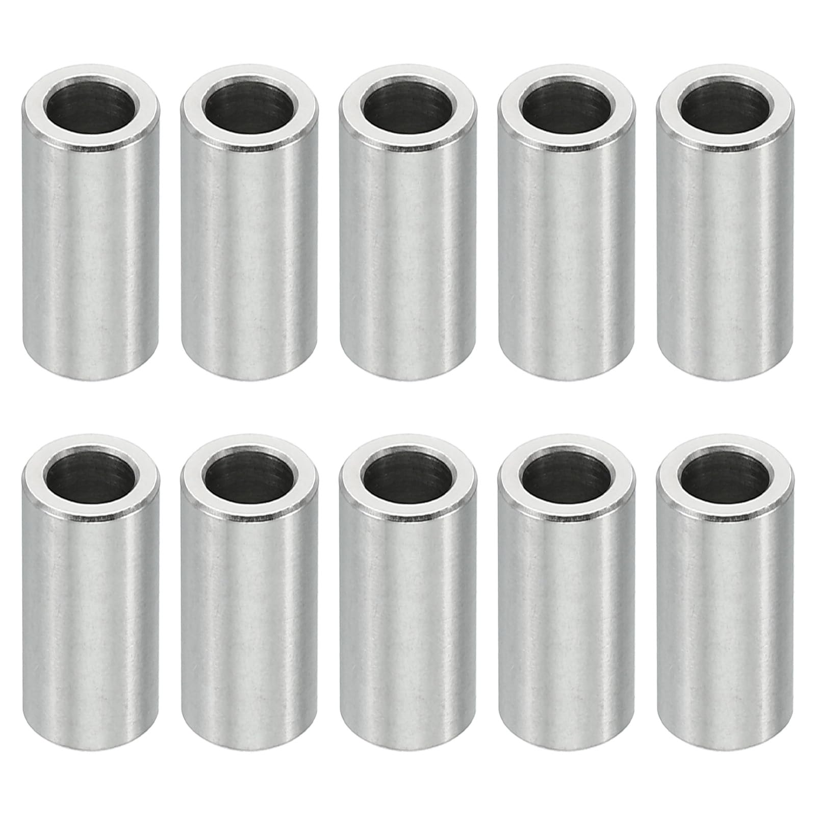 PATIKIL M5 Stainless Steel Spacers, 10 Pcs Metal Spacer Stainless Steel 5.1mm ID x 8mm OD x 16mm L Stainless Steel Spacer Screw Standoff Round for 1/5inch or M5 Screw Bolts