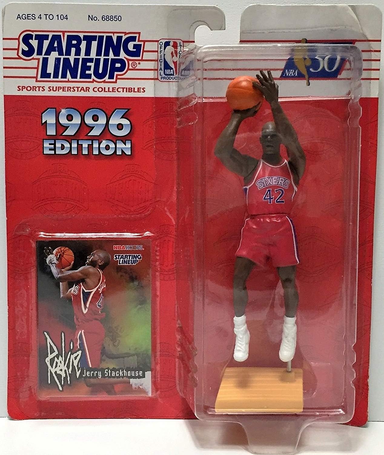 Jerry Stackhouse 1996 Edition Starting Lineup NBA Action Figure with Rookie Card