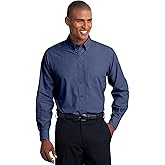 Port Authority Men's Tall Long Sleeve Crosshatch Easy Care Button-Down Shirt