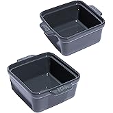 Souper Cubes Stoneware - 5" Square Baking Dish - Ceramic Baking Pan Set - Kitchen Essentials and Bakeware - Set of 2 - Charco