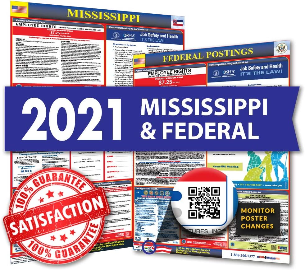 2021 Labor Law Posters - State and Federal Labor Law Posters for Workplace Compliance Mississippi