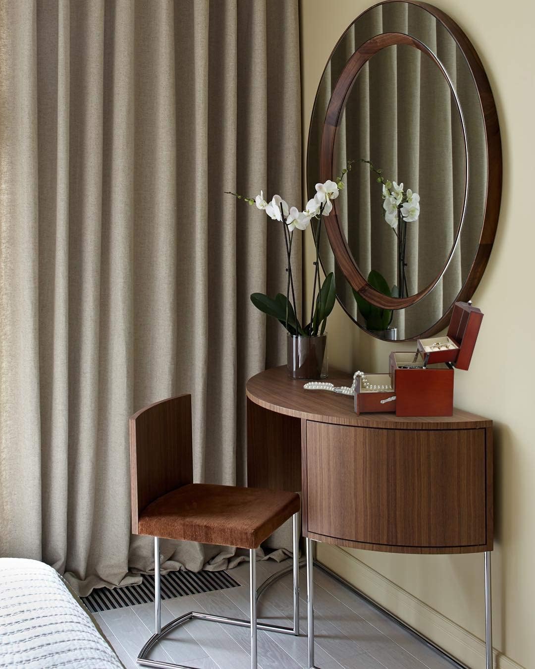 Solid Wooden Jewelry Box with Mirror and Drawer Brown: Home Improvement